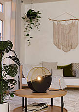 Настільна лампа металева чорна із золотом на 1 лампу Е27 28.5х28х9 см, фото 4