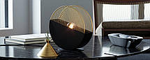 Настільна лампа металева чорна із золотом на 1 лампу Е27 28.5х28х9 см, фото 5
