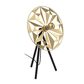 Настільна лампа металева чорна із золотом на 1 лампу Е27 57.5х37х27 см, фото 1