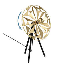 Настільна лампа металева чорна із золотом на 1 лампу Е27 57.5х37х27 см, фото 3