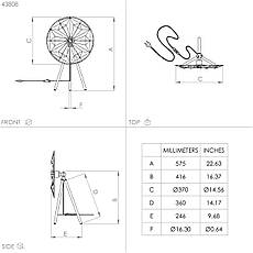 Настільна лампа металева чорна із золотом на 1 лампу Е27 57.5х37х27 см, фото 4