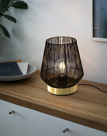 Настільна лампа металева чорна на 1 лампа Е27 26х22 см, фото 2