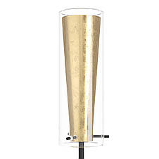 Декоративна настільна лампа зі склом Е27 чорна/золото 15.5х50 см, фото 3