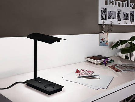Настільна лампа світлодіодна 3000К 5.8Вт металева чорна 32х24х13 см, фото 2