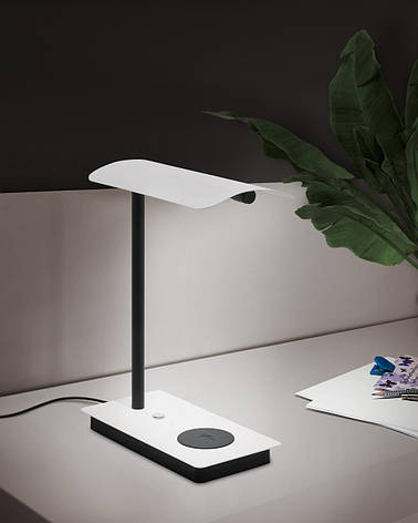 Настільна лампа світлодіодна 3000К 5.8Вт металева біла 32х24х13 см, фото 2