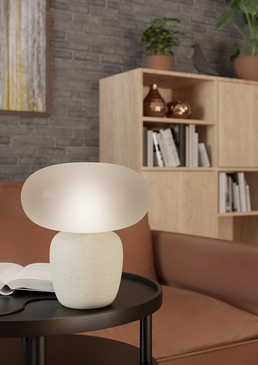 Настільна лампа керамічна скляний плафон 1 лампа Е27 30х27.5см