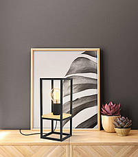 Настільна лампа металева чорна на 1 лампа Е27 35х14х14 см, фото 5