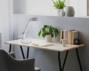 Настільна лампа світлодіодна 3000-6500К 4.8Вт пластикова біла 40,5х30,5х17 см, фото 2