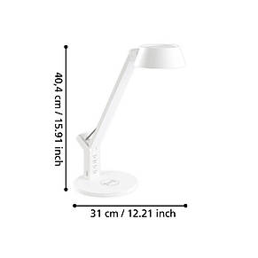 Настільна лампа світлодіодна 3000-6500К 4.8Вт пластикова біла 40,5х30,5х17 см, фото 3