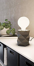 Настільна лампа на 1 плафон Е27 сірий бетон 10х12 см, фото 2