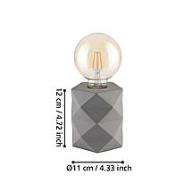 Настільна лампа на 1 плафон Е27 сірий бетон 10х12 см, фото 4