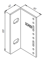 Кронштейн алюминиевый KMD L60*120*40МL без прищепки