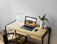 Настільна лампа пластикова біла 2700K-5000К сенсорний диммер 26х20х7 см, фото 2