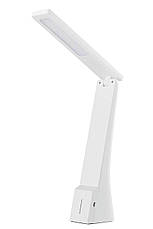 Настільна лампа пластикова біла 2700K-5000К сенсорний диммер 26х20х7 см, фото 3