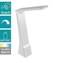 Настільна лампа пластикова біла 2700K-5000К сенсорний диммер 26х20х7 см, фото 4