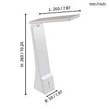 Настільна лампа пластикова біла 2700K-5000К сенсорний диммер 26х20х7 см, фото 5