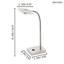 Настільна лампа пластикова біла 4Вт 3000K теплий колір світіння 37х9х12.5 см, фото 4
