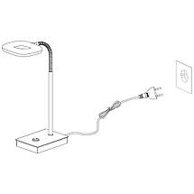 Настільна лампа пластикова біла 4Вт 3000K теплий колір світіння 37х9х12.5 см, фото 5