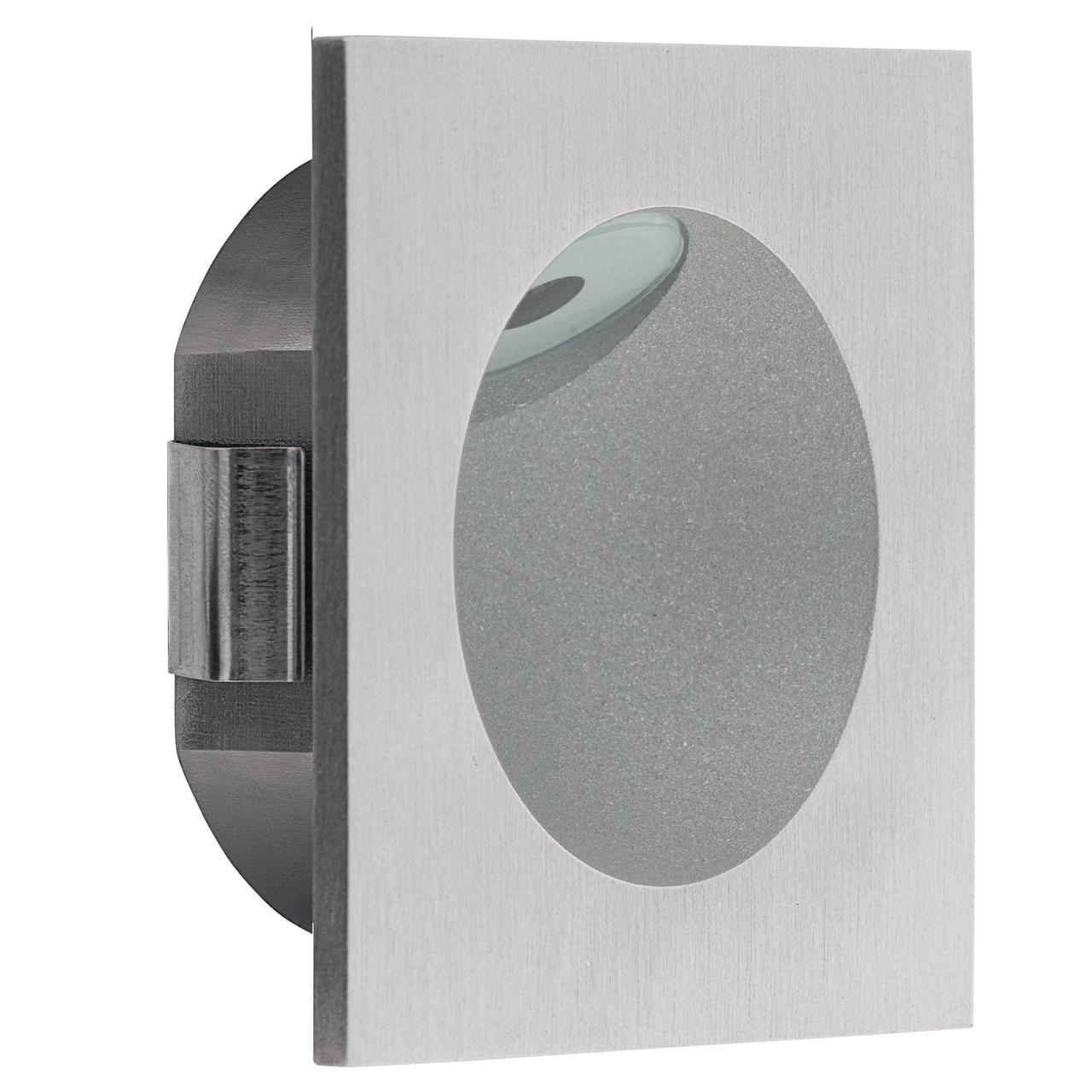 Вбудований світильник сріблястий 2Вт 3000К теплий колір свічення метал 8х8х6 см