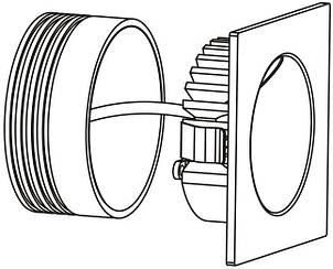Вбудований світильник 2Вт 3000К теплий колір свічення метал білий 8х8х6 см, фото 2