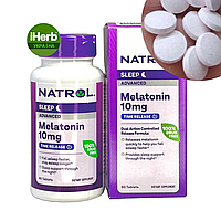 Natrol, Melatonin, мелатонін, для покращення сну, з повільним вивільненням, 10 мг, 60 таблеток