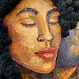Картина з мохом - портрет жінки олійними фарбами та стабілізований мох, фото 3