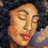 Картина з мохом - портрет жінки олійними фарбами та стабілізований мох, фото 2