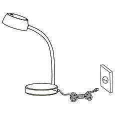 Настільна світлодіодна лампа пластикова чорна на 1 лампу 34х14 см, фото 4