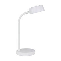 Настільна світлодіодна лампа пластикова біла на 1 лампу 34х14 см, фото 5