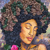 Картина з мохом - портрет жінки олійними фарбами та стабілізований мох, фото 8