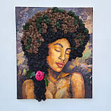 Картина з мохом - портрет жінки олійними фарбами та стабілізований мох, фото 9