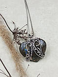 Кулон із срібла з лабрадоритом «Ельфійське серце», фото 10