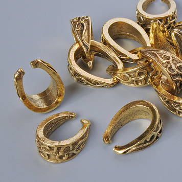 Фурнітура Підкулонник d-15х11х6мм, d-отвору 10,7х7,2мм, фас. 13шт +- 20грам +- золотистий колір металу