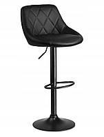 Стілець косметичний барний SOFOTEL Nerra зі спинкою з штучної шкіри чорний