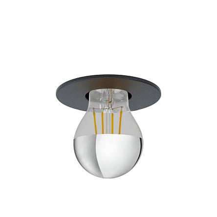 Вбудований світильник металевий на 1 лампу E27 чорний 9х0.3 см, фото 1