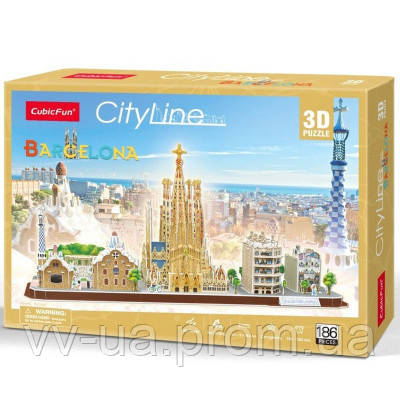 3D пазл CubicFun CityLine Барселона (MC256h)