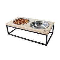Кормушка для собак От Джека модель №4 (M) опоры металл столешница дерево (Vitan TM) Чорний