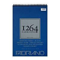 Альбом для рисунка Fabriano 1264 Black на спирали, А3, 200 г/м2, 40 л., черный (19100653)
