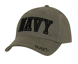 Бейсболка чоловіча ліцензійна c вишивкою "NAVY" Deluxe Low Profile Cap колір олива бавовна Rotcho USA