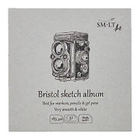 Альбом для эскизов Smiltainis Authentic (Bristol) Layflat, 14,8x14,8 см, 185 г/м2, 32 л., белая и гладкая