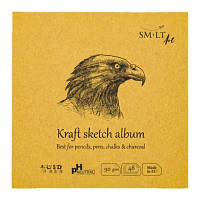 Альбом для эскизов Smiltainis Authentic (Kraft) Layflat, 14x14 см, 90 г/м2, 48 л., коричневая бумага