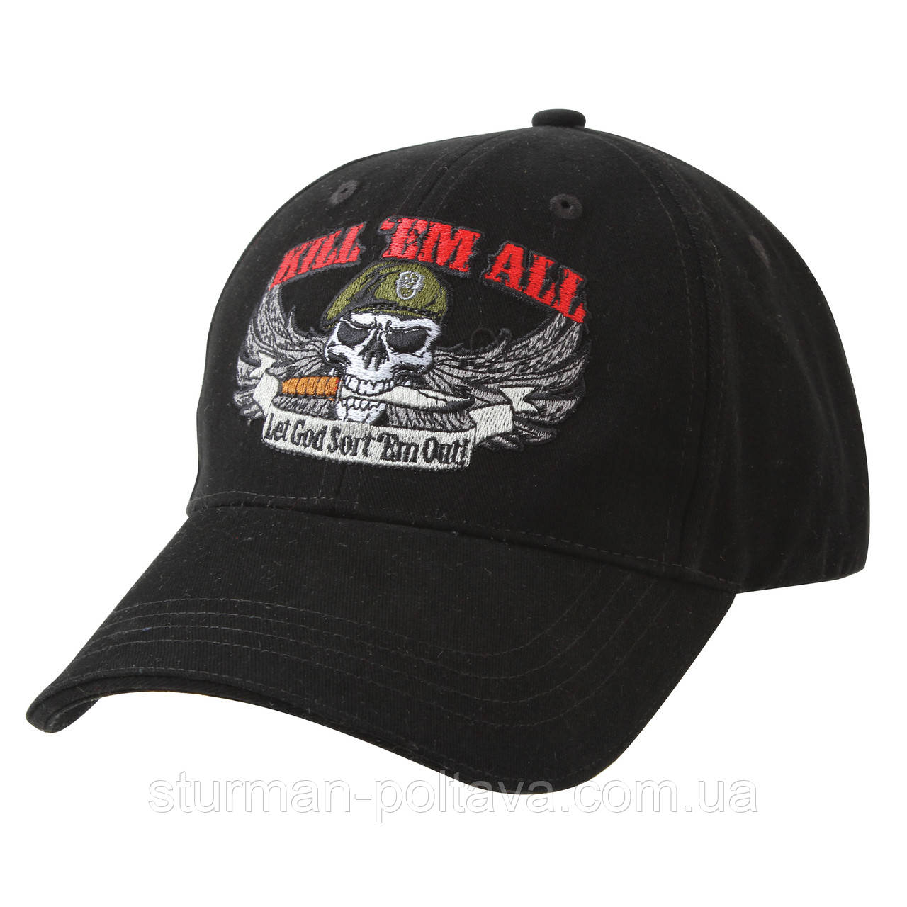 Бейсболка спецназ Rotcho чорна материал - твил Deluxe "Kill 'Em All Cap" Rotcho США