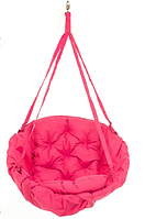 Качель круглая подвесная диаметр 80 см до 100 кг цвет розовый, качеля гнездо розового цвета (прямоуг) KAH-01
