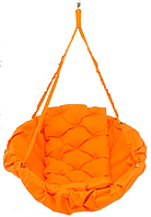 Качель круглая подвесная диаметр 96 см до 150 кг цвет оранжевый, качеля гнездо оранжевая (прямоуг)KAH-03