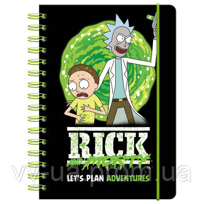 Щоденник-планер Kite Rick and Morty, тверда обкладинка, на спіралі (RM23-438)