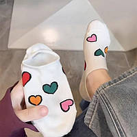 Жіночі шкарпетки з сердечками короткі 36-39 різнобарвний