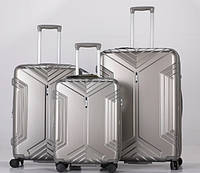 Набор из 3х чемоданов поликарбонат с расширением Франция Большой, средний, малый (L M S) Airtex 641 золото