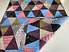 Літня ковдра-покривало 140х205см Лелека Текстиль Різнокольорові трикутники, фото 5
