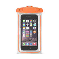 Водонепроницаемый чехол для телефона фото и видео под водой универсальный Оранжевый