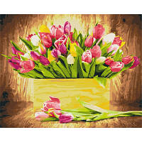 Картина по номерам Brushme Праздничные тюльпаны 40 на 50 см цветы тюльпаны для взрослых раскраска картинки